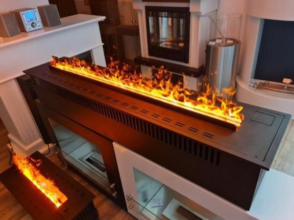 3D atomizing water fireplace, flame imitation, Width 1800mm, depth 250mm.