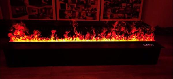 3D atomizing water fireplace, flame imitation, width 1000 mm, depth 240 mm 128 colours