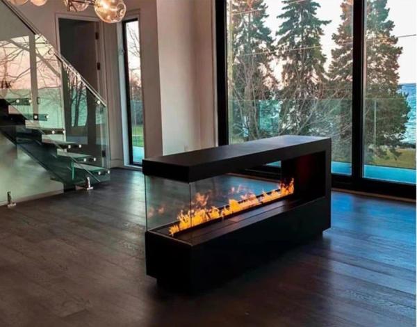 3D atomizing water fireplace, flame imitation, width 1000 mm, depth 240 mm 128 colours