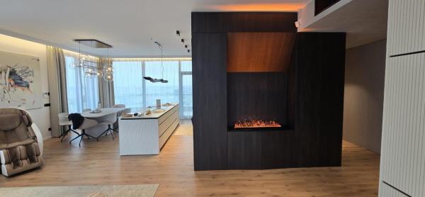 3D atomizing fireplace, flame imitation, width 1250 mm, depth 225 mm 7 colours 16