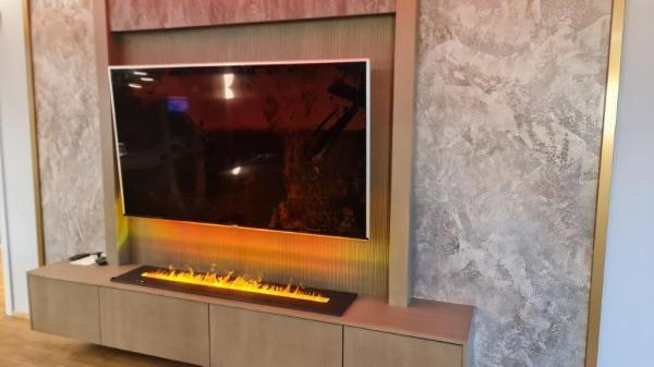 3D atomizing water fireplace, flame imitation, width 1200mm, depth 240mm 128 colours