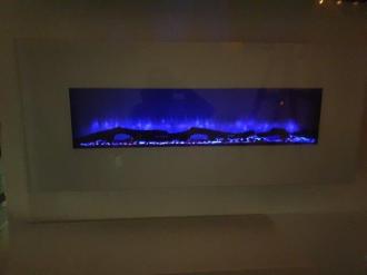 LED electric fireplace 128 White