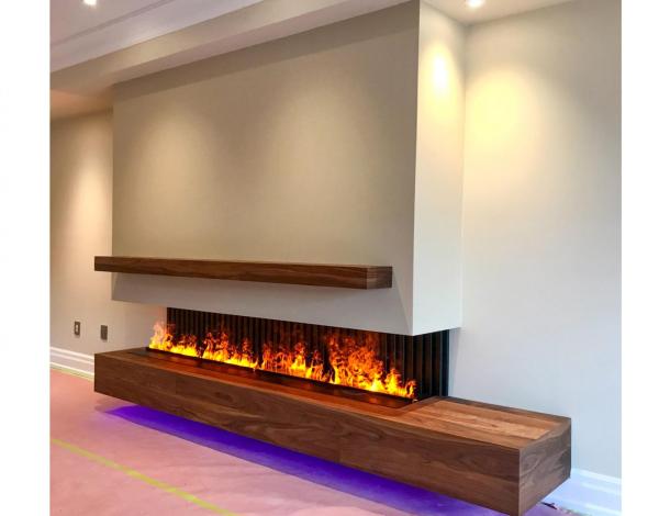 3D atomizing fireplace, flame imitation, width 1500 mm, depth 227 mm 7 colours