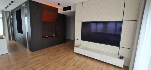 3D atomizing water fireplace, flame imitation, width 1500 mm, depth 240 mm 128 colours