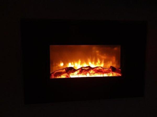 LED electric fireplace 84 White