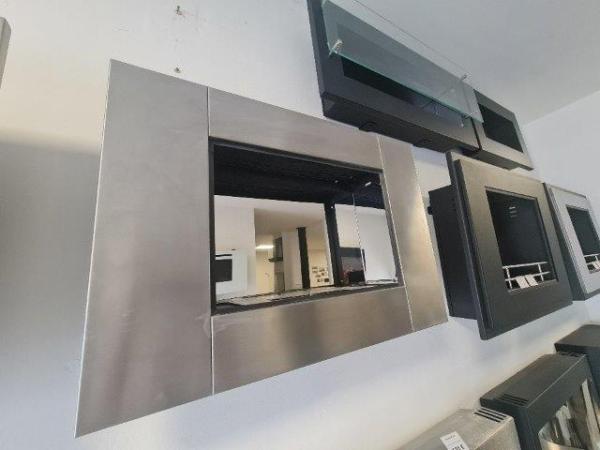 Stainless steel mirror for biofireplace