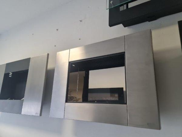 Stainless steel mirror for biofireplace